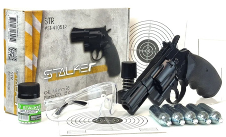 Револьвер пневматический Stalker STR (аналог Colt Python 2,5) к.4,5мм, металл, 6 фальшпатронов